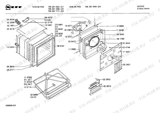 Схема №2 195301052 1078.46PWS с изображением Заглушка для духового шкафа Bosch 00025467