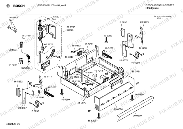 Взрыв-схема посудомоечной машины Bosch SGS5302AU - Схема узла 05