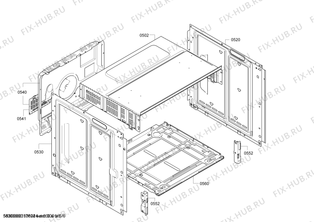 Схема №4 HB10AB520 с изображением Панель управления для духового шкафа Siemens 00670409