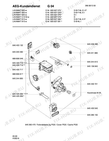 Взрыв-схема стиральной машины Aeg LAV915 - Схема узла Electrical equipment