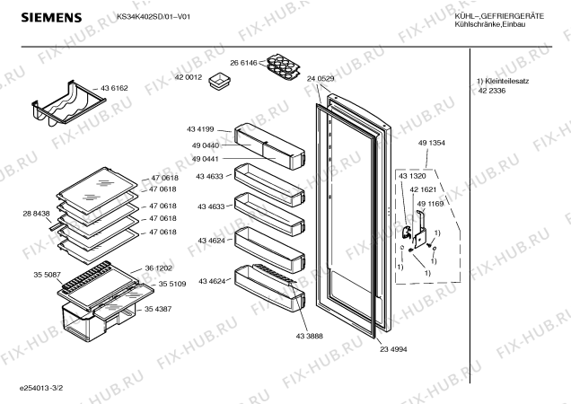 Взрыв-схема холодильника Siemens KS34K402SD - Схема узла 02