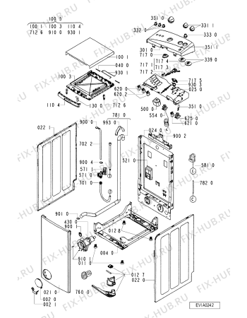 Схема №1 AWV 805/M с изображением Обшивка для стиралки Whirlpool 481245213302