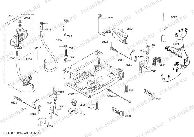 Взрыв-схема посудомоечной машины Bosch SMI68M55EU - Схема узла 05