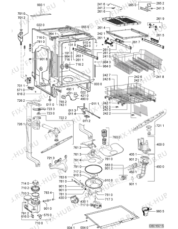 Схема №1 ADG 690/1 с изображением Модуль (плата) управления для электропосудомоечной машины Whirlpool 480140102091