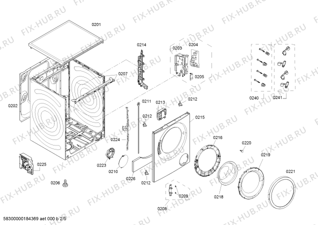 Взрыв-схема стиральной машины Siemens WM12P2601W iQ300 - Схема узла 02