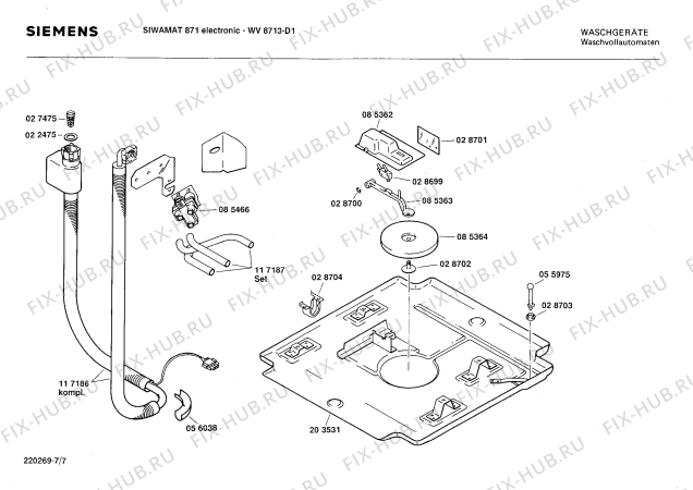 Схема №4 WV8713 SIWAMAT 871 ELECTRONIC с изображением Ручка для стиралки Siemens 00085475