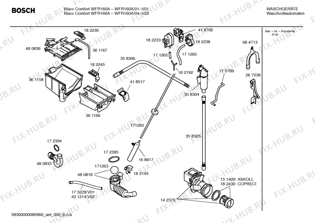 Схема №1 WFR160A Maxx Comfort WFR160A с изображением Инструкция по установке и эксплуатации для стиральной машины Bosch 00585026