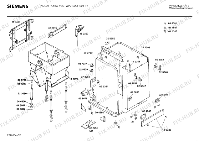 Взрыв-схема стиральной машины Siemens WP71230FF, AQUATRONIC 7123 - Схема узла 03