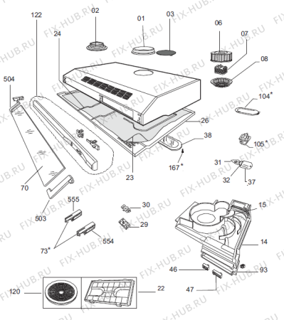 Схема №1 OP611W (359985) с изображением Обшивка для электровытяжки Gorenje 814461