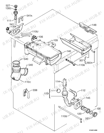 Взрыв-схема стиральной машины Zanussi F1026 - Схема узла Hydraulic System 272