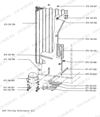 Взрыв-схема холодильника Aeg A2792-1GA - Схема узла Cooling system 017