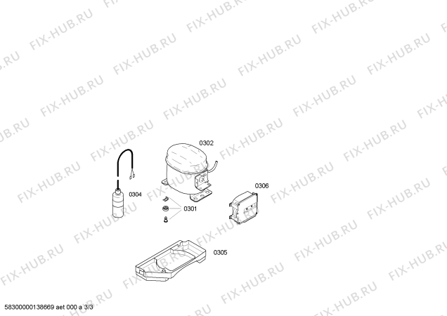 Взрыв-схема холодильника Siemens KI24RA60FF - Схема узла 03
