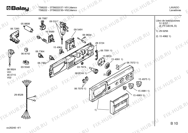 Схема №3 3TS8222 с изображением Кабель для стиралки Bosch 00298528