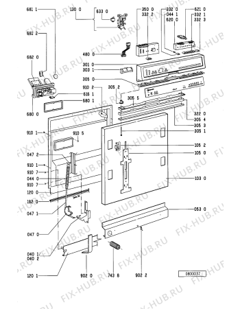 Взрыв-схема посудомоечной машины Bauknecht GSI 4765 TW-SW - Схема узла