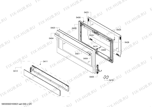 Взрыв-схема плиты (духовки) Bosch HSB738257M - Схема узла 04