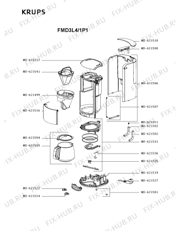 Схема №1 FMD344JL/1P1 с изображением Отключатель для электрокофеварки Krups MS-621522
