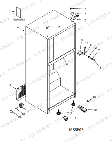 Схема №4 5WT519SFEG с изображением Дверка для холодильной камеры Whirlpool 482000099605