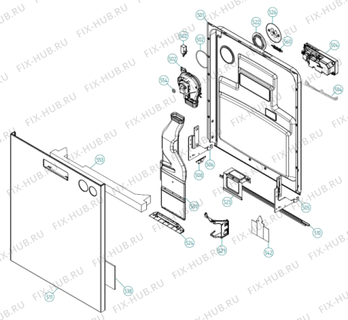 Взрыв-схема посудомоечной машины Asko D5434 W (700038, DW90.1) - Схема узла 05