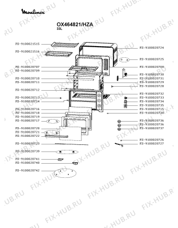 Схема №1 OX464E32/HZA с изображением Опора для электропечи Moulinex FS-9100020739