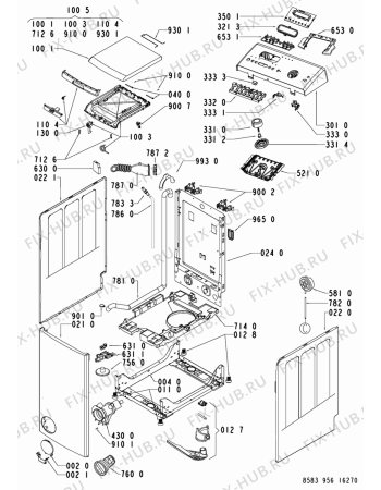 Схема №1 WAT 8575 с изображением Обшивка для стиральной машины Whirlpool 481245311154