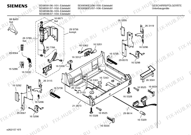 Взрыв-схема посудомоечной машины Siemens SE68596 - Схема узла 05