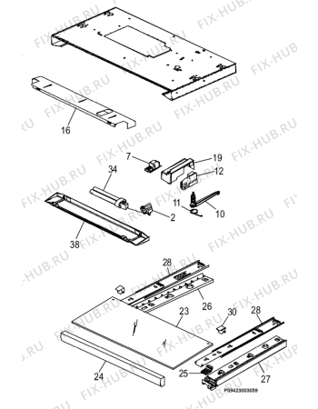 Взрыв-схема вытяжки Electrolux EFP643AB/S - Схема узла Section 1