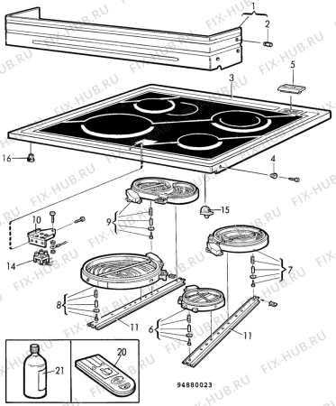 Взрыв-схема посудомоечной машины Elektro Helios SK636-3 - Схема узла H10 Hob