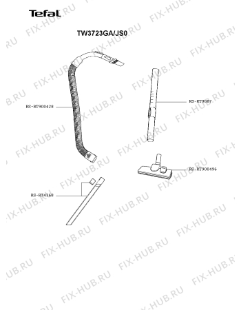 Взрыв-схема пылесоса Tefal TW3723GA/JS0 - Схема узла 5P005706.5P2