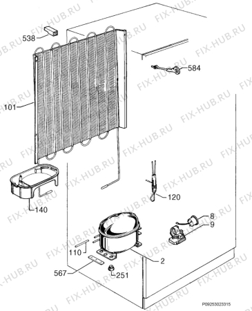 Взрыв-схема холодильника Aeg Electrolux S70398DT28 - Схема узла Cooling system 017