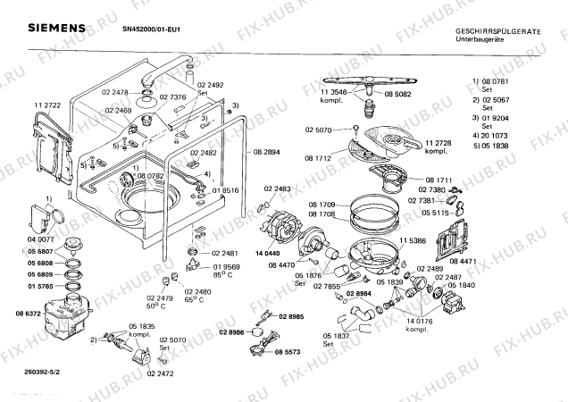 Схема №3 SN752045 с изображением Инструкция по эксплуатации для посудомойки Siemens 00513034