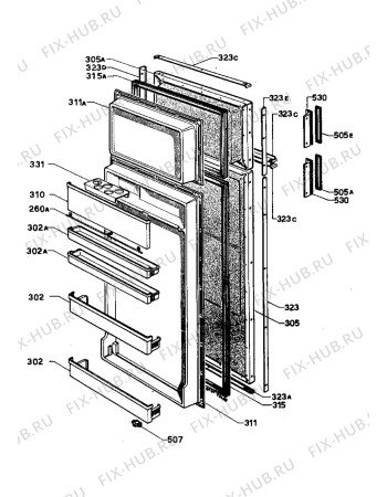 Взрыв-схема холодильника Castor C5623 - Схема узла Refrigerator door