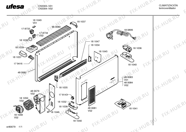 Схема №1 CN3303 с изображением Зажим для электрообогревателя Bosch 00181032