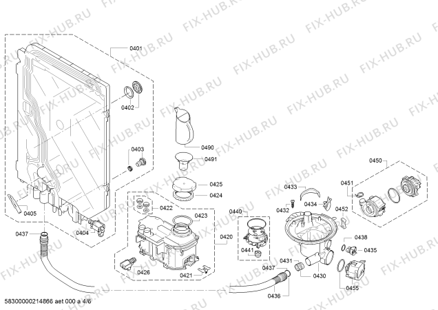 Взрыв-схема посудомоечной машины Siemens SN55M586EU tp3 - Схема узла 04