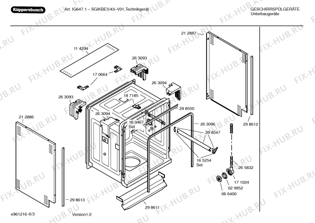 Взрыв-схема посудомоечной машины Kueppersbusch SGIKBE5 - Схема узла 03