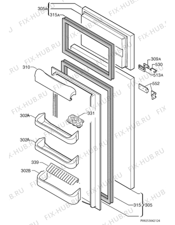 Взрыв-схема холодильника Rex Electrolux FI259ESA+ - Схема узла Door 003