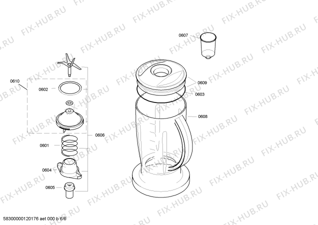 Взрыв-схема кухонного комбайна Bosch MUM7230 Concept 72 - Схема узла 06
