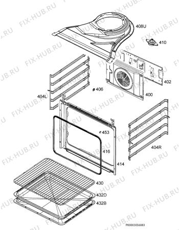 Взрыв-схема плиты (духовки) Rex Electrolux FQL203XED - Схема узла Oven