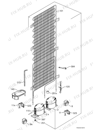 Взрыв-схема холодильника Aeg Electrolux SC91843-4I - Схема узла Cooling system 017