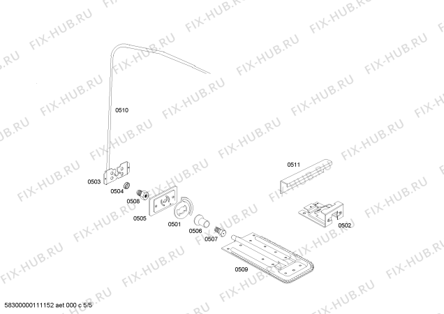 Схема №2 HSF11K33EA METAL LINE 1.1.B WHITE FS с изображением Дюза для электропечи Bosch 00497049