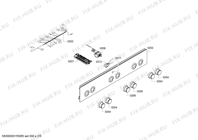 Схема №1 HGV524120Z с изображением Кабель для духового шкафа Bosch 00653232