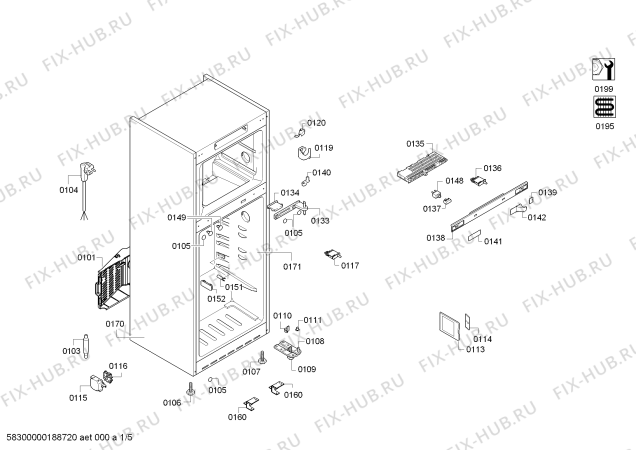 Схема №3 KD46NVW30 A++ с изображением Крышка для холодильной камеры Siemens 00791415