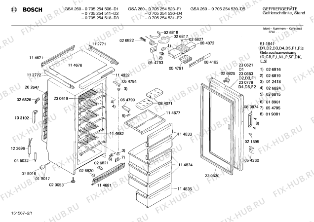 Схема №1 0705204502 GSA210 с изображением Панель для холодильной камеры Bosch 00084182