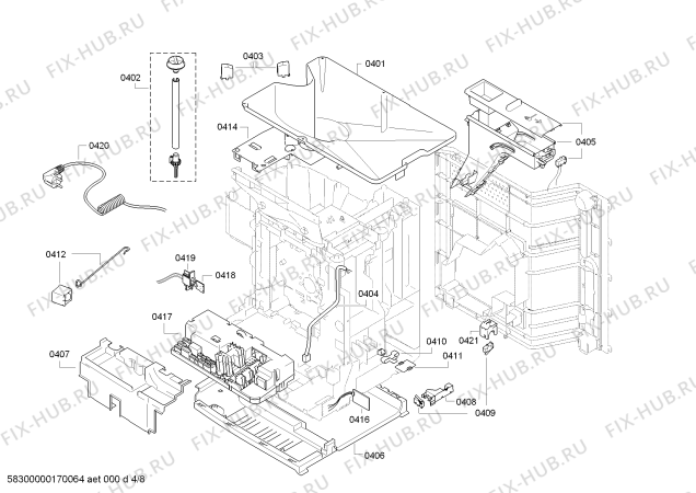 Схема №2 TK76K573CN с изображением Дисплейный модуль для электрокофемашины Siemens 00742714