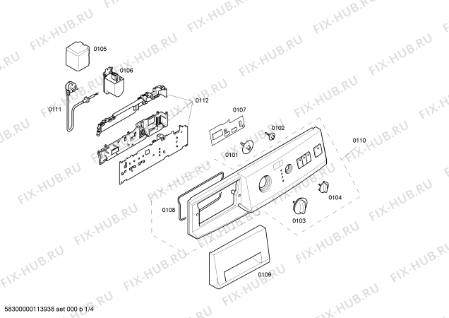 Схема №3 WXS1066IT SIWAMAT XS1066 с изображением Панель управления для стиралки Siemens 00441020