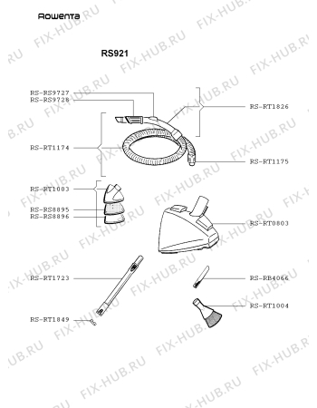 Взрыв-схема пылесоса Rowenta RS921 - Схема узла RS921RU_.__2