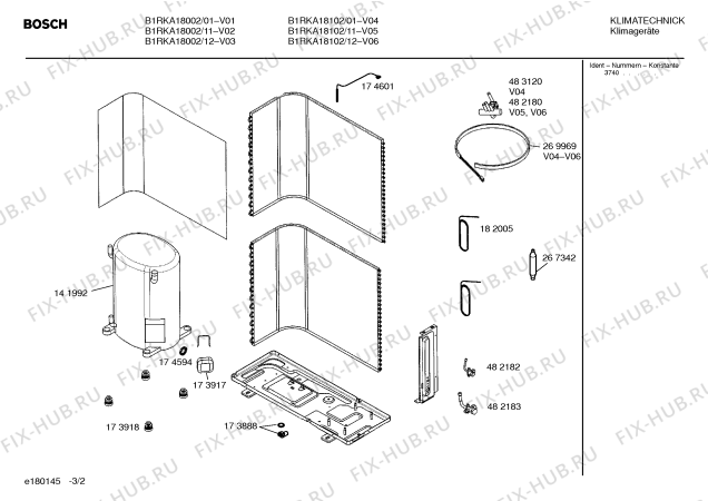 Взрыв-схема кондиционера Bosch B1RKA18002 BOSCH - Схема узла 02