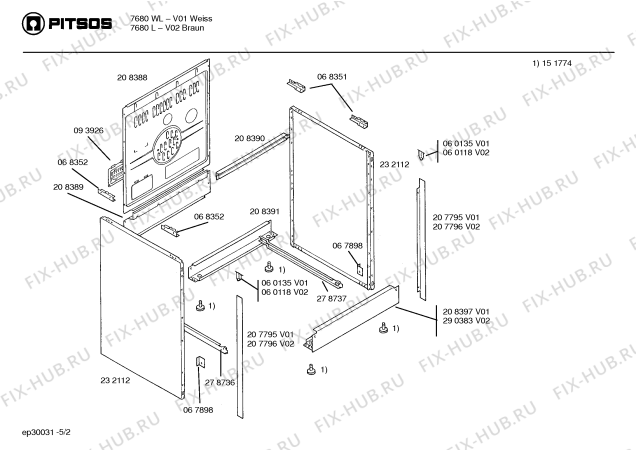 Схема №2 7680WL с изображением Переключатель для духового шкафа Bosch 00060428