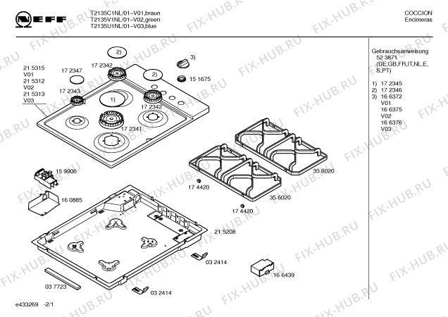 Схема №2 T2135C1NL с изображением Столешница для электропечи Bosch 00215315