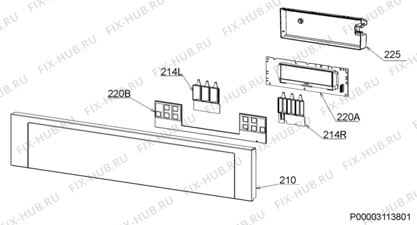 Взрыв-схема плиты (духовки) Electrolux FQM465ICXE - Схема узла Command panel 037