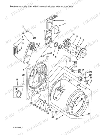 Схема №2 YMED5800TW0 с изображением Тэн для электросушки Whirlpool 480112100622